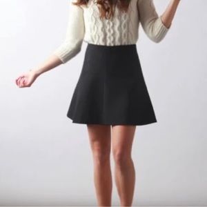 J. Crew Fluted Mini Skirt Double Crepe Black 2